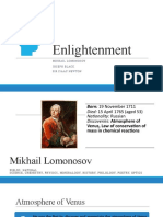 Enlightenment: Mikhail Lomonosov Joseph Black Sir Isaac Newton