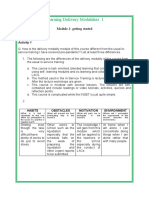 Learning Delivery Modalities 1: Module 1: Getting Started