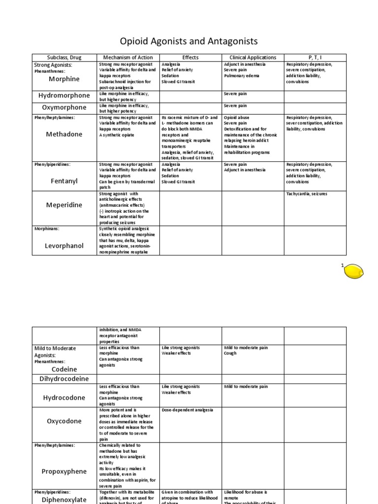 Opioid Agonists and Antagonists | PDF | Opioid | Analgesic