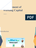 Management of Working Capital