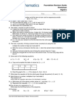 Revision Guide Foundation Algebra Worksheet