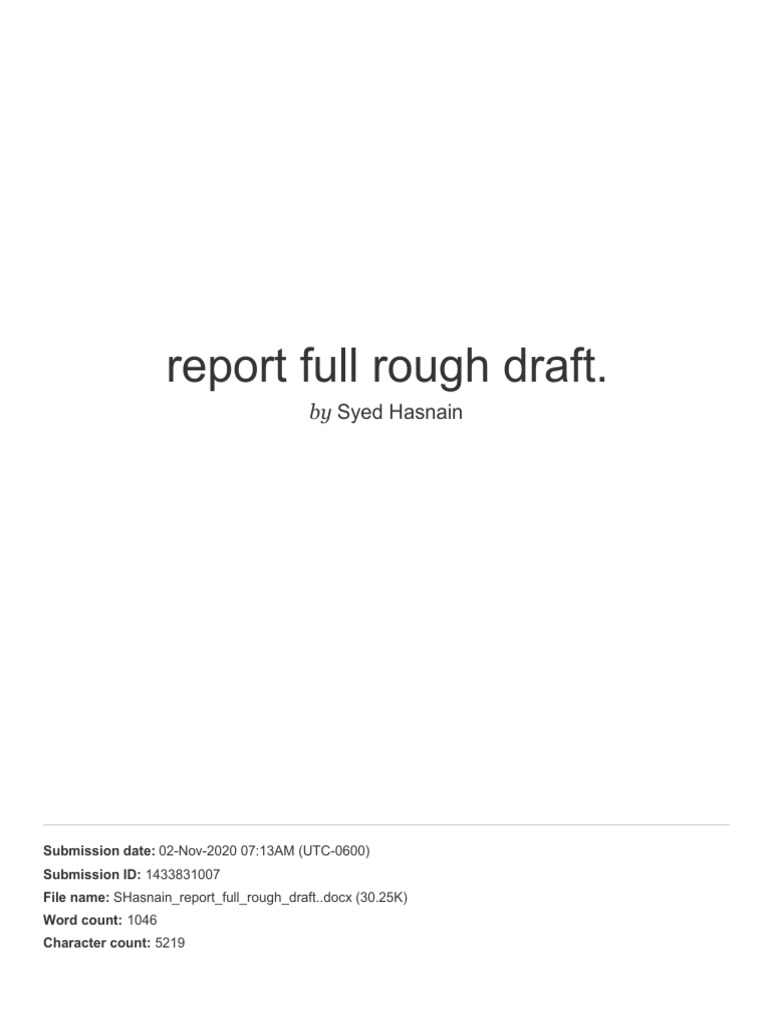 Report Full Rough Draft | PDF | Essays | Written Communication
