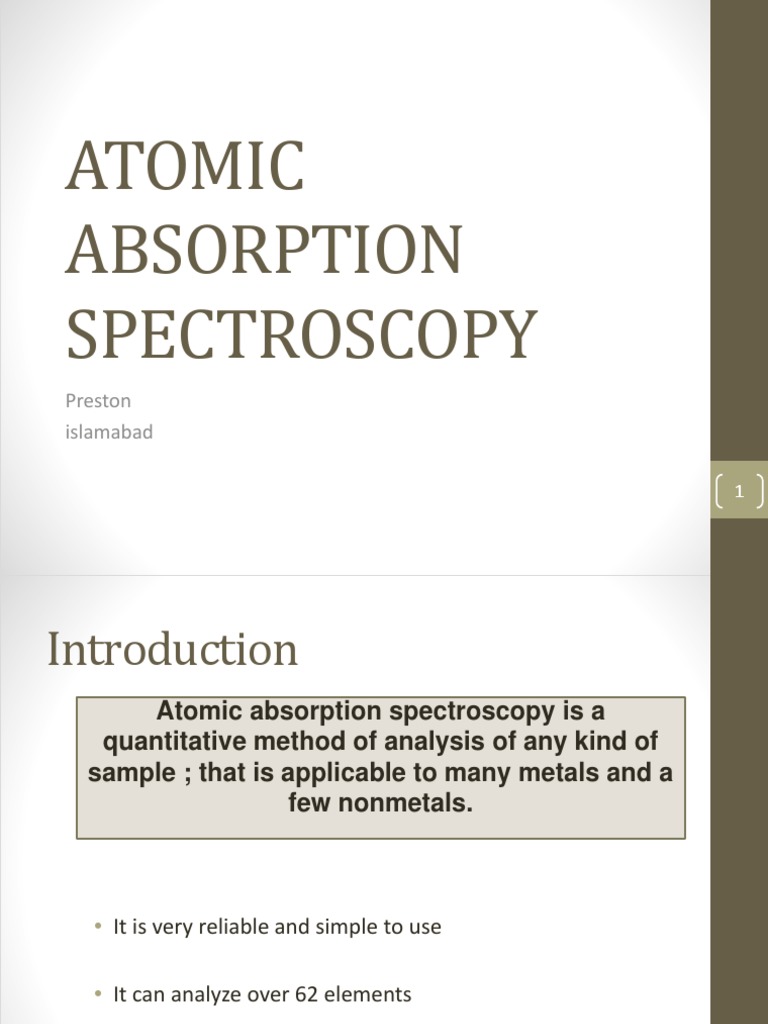 Atomic Absorption Spectroscopy Overview | PDF | Atomic Absorption ...