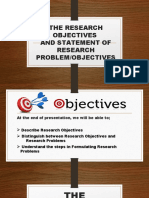 The Research Objectives and Statement of Research Problem/Objectives