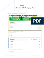 Création D'un Formulaire À L'aide de Google Forms