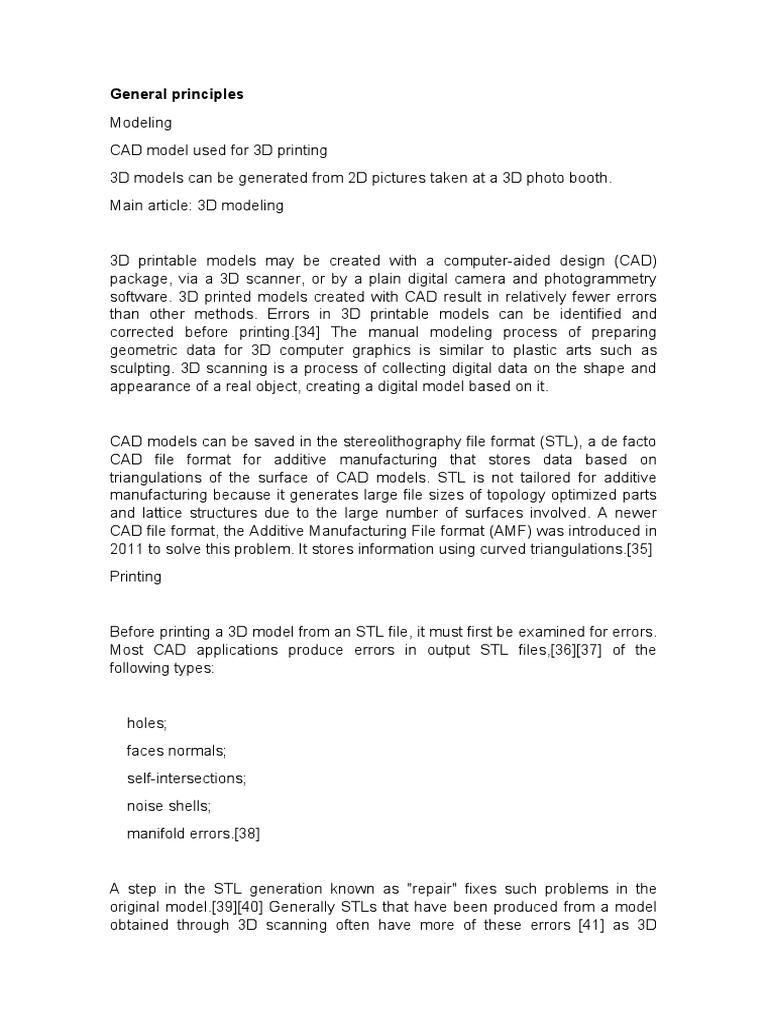 General Principles 3d Printing Pdf 3 D Printing 3 D Computer Graphics