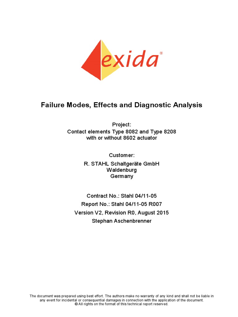 Failure Modes, Effects and Diagnostic Analysis | PDF | Safety | Prevention