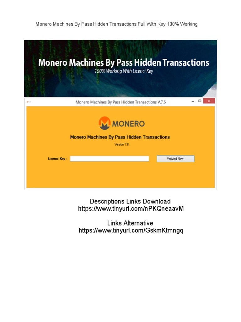 Descriptions Links Download Links Alternative: Monero Machines by Pass ...