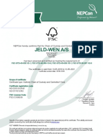 Jeld-Wen A/S: Scope of Certificate Certificate Registration Code