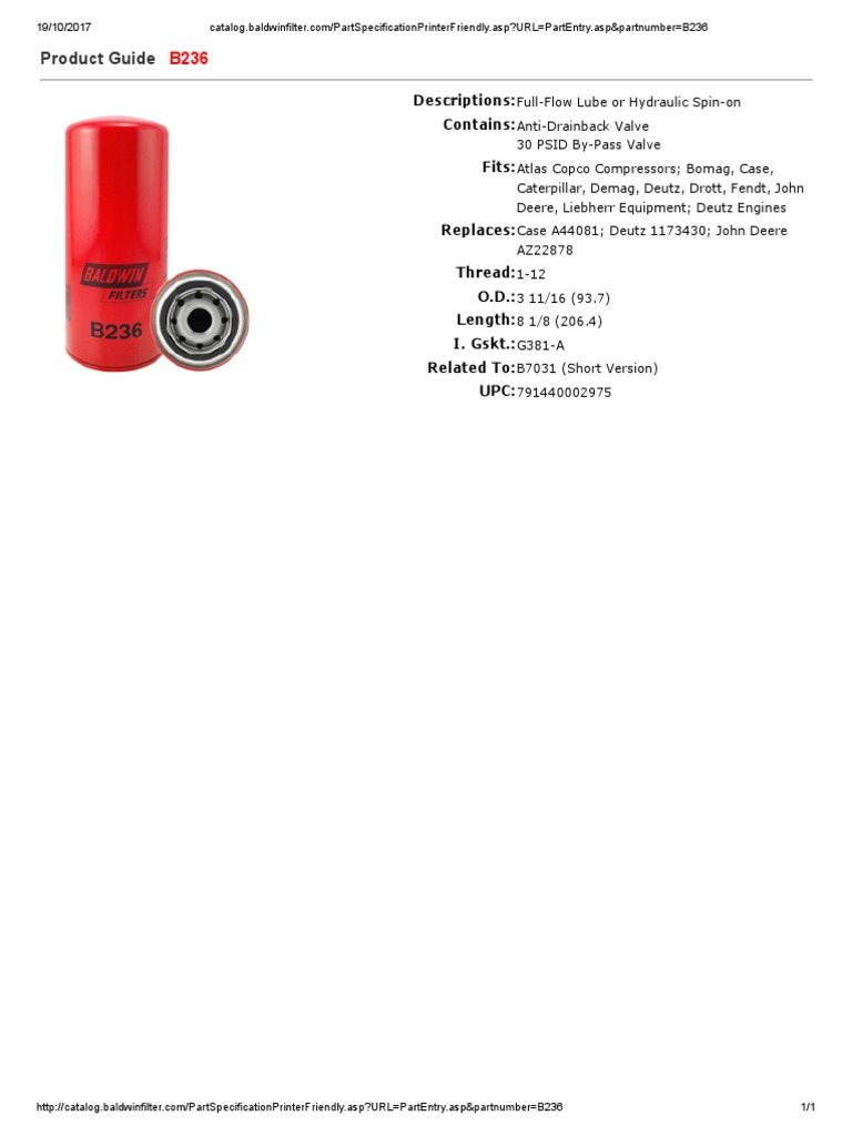 Product Guide: Descriptions: Contains: Fits | PDF