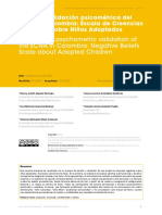 Diseño y Validación Psicométrica Del ECNA en Colombia Escala de Creencias Negativas Sobre Niños Adoptados PDF