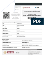 Constancia de Situación Fiscal RFC TOCB000103V50