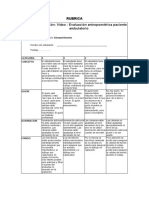 Rubrica Evaluacion Antropometrica