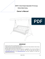 Owner's Manual: Sunjoy D-DNC492PST 3-Seat Striped Adjustable Tilt Canopy Wicker Metal Swing