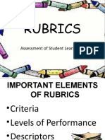 Rubrics: Assessment of Student Learning