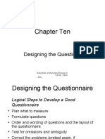 Chapter Ten: Designing The Questionnaire