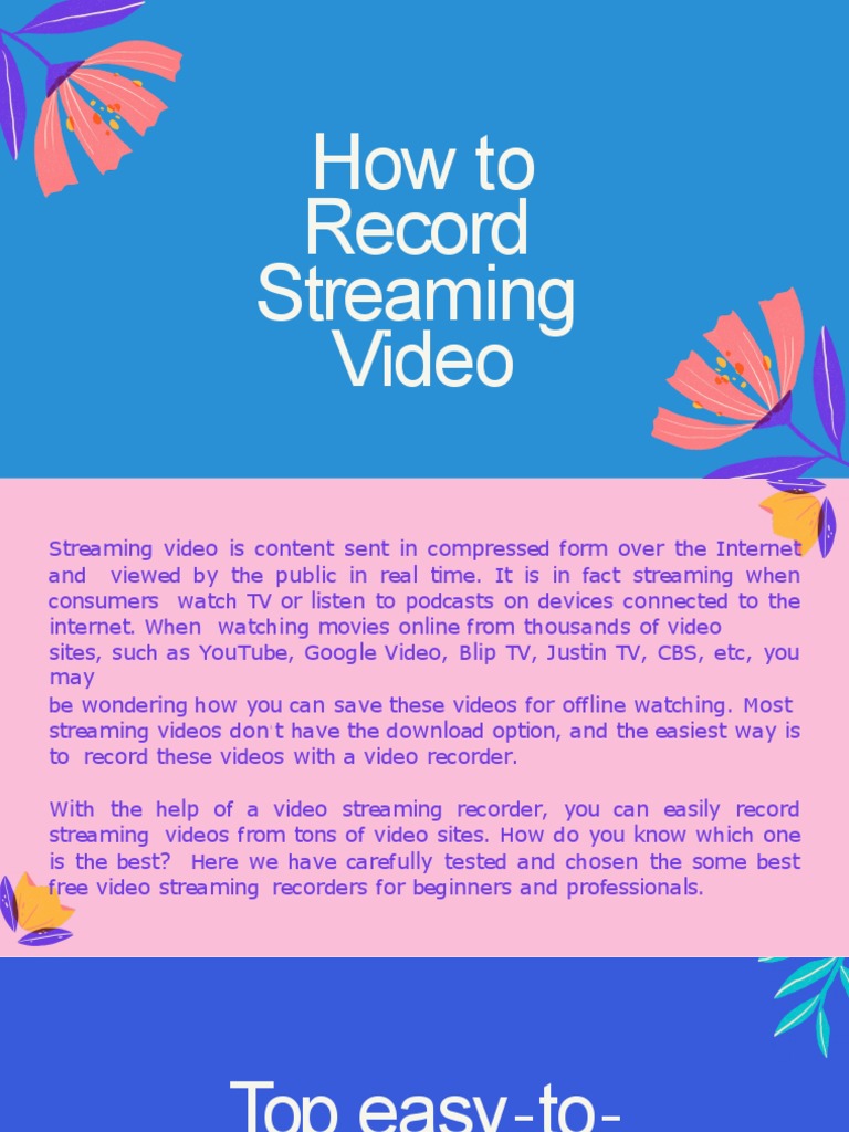 How To Record Streaming Video PDF Streaming Media Video