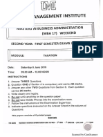 Taxation - Past Paper 2019