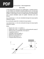 Teste de Física - Nível Médio (Eletromagnetismo)