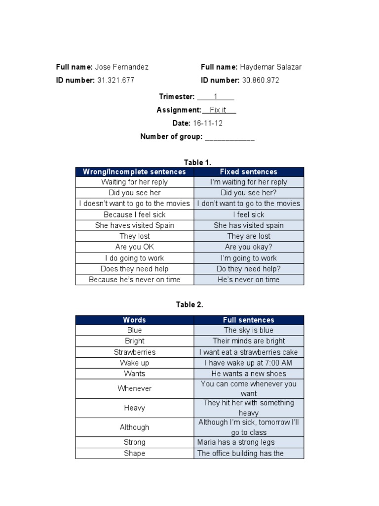 Sentence Correction Assignment Guide | PDF
