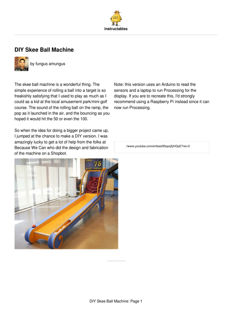 DIY Skee Ball Machine Instructables PDF Autodesk Revit Computing