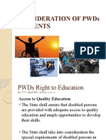 CONSIDERATION OF PWDs STUDENTS