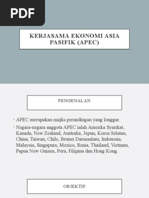 Kerjasama Ekonomi Asia Pasifik Apec Pdf