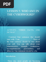 Lesson 5: Who Am I in The Cyberwolrd?