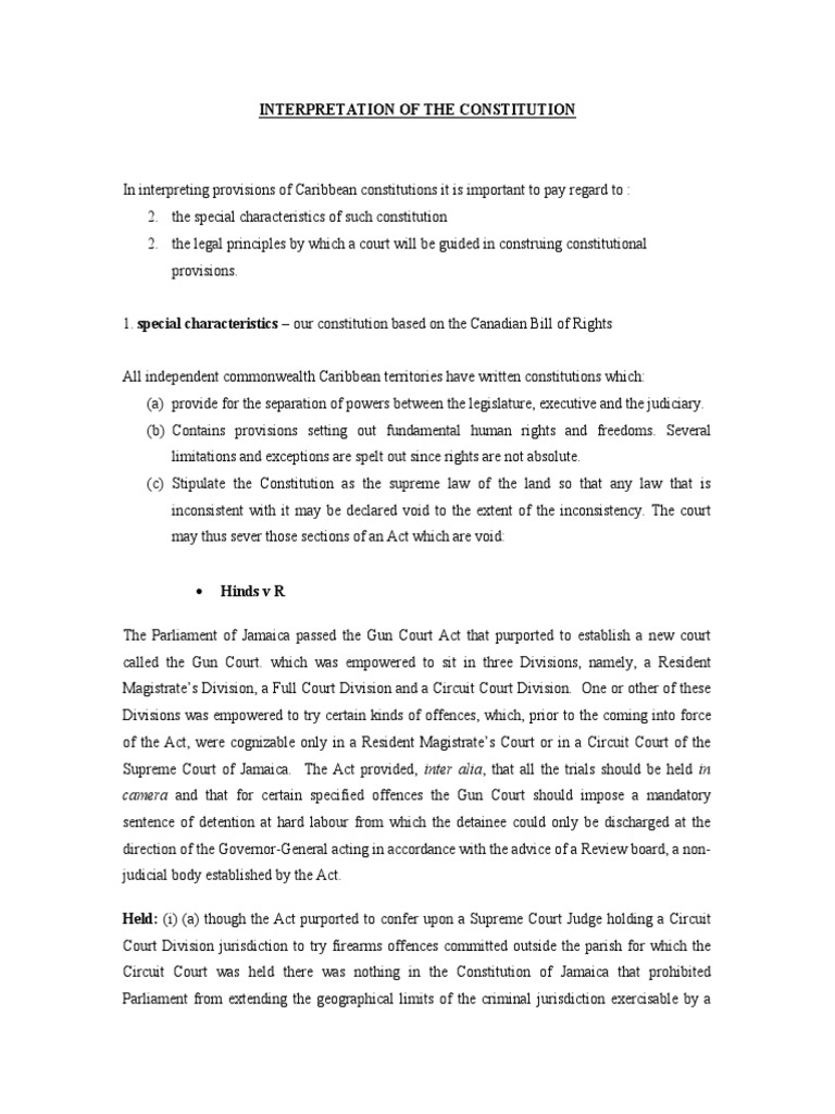 Caribbean Constitutional Interpretation Guide | PDF | Magistrate ...