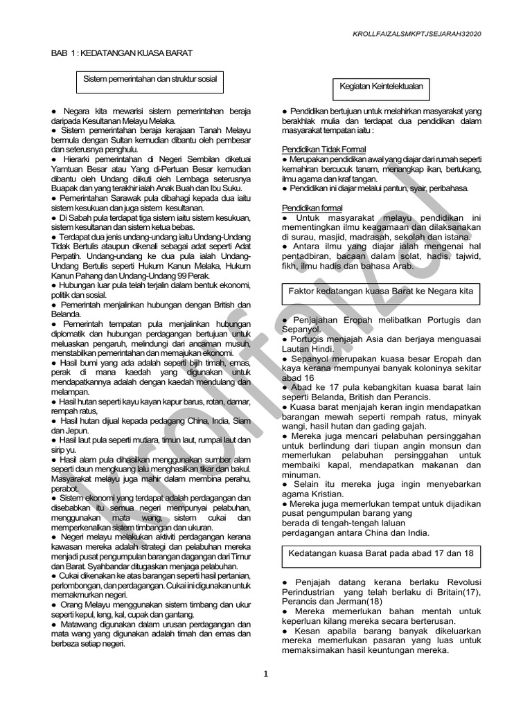 NOTA TING 3 2020 Font 10 PDF  PDF