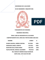 Clima de Inversión en El Salvador, Comportamiento 2019 y Proyecciones 2020-2021