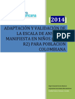 Adaptación y Validación de La Escala de Ansiedad Manifiesta en Niños (CMAS-R2) para Poblacion Colombiana