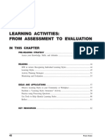 Learning Activities: From Assessment To Evaluation: in This Chapter