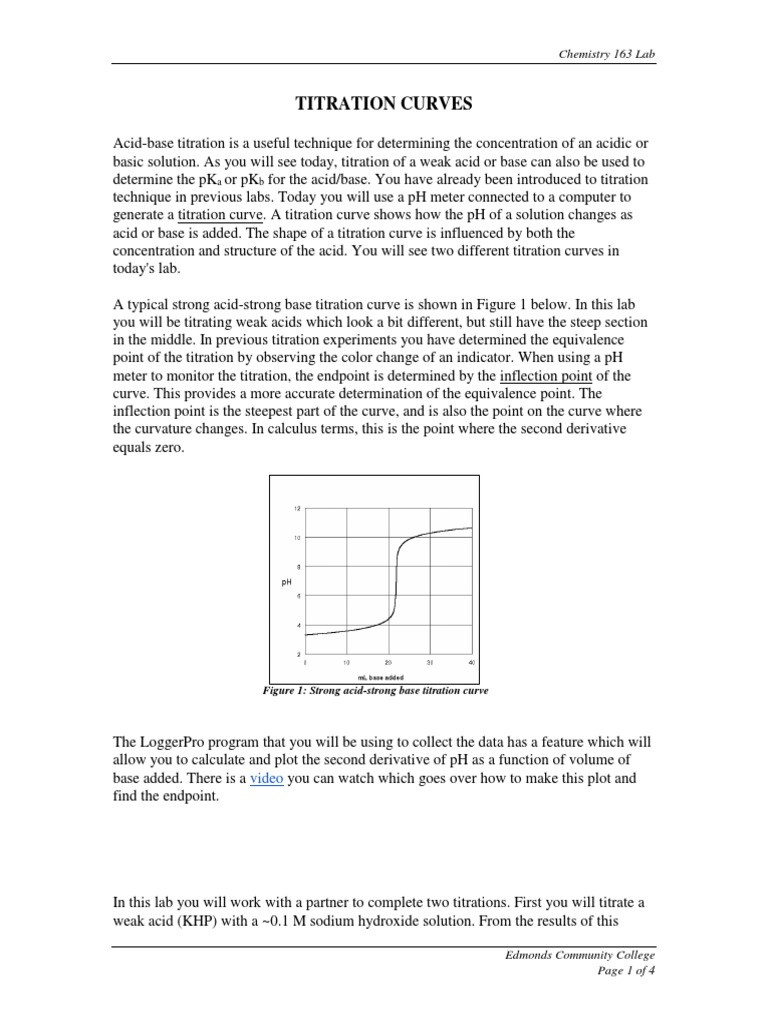 Titration Curves of Weak Acids Lab | PDF | Titration | Chemistry