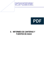 Informe de Cantera y Fuentes de Agua