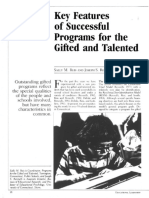 Key Features of Successful Programs For The Gifted and Talented