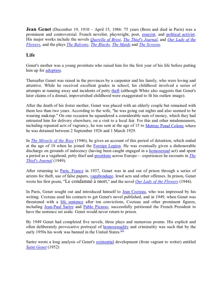 Jean Genet: Funeral Rites Overview | PDF | History