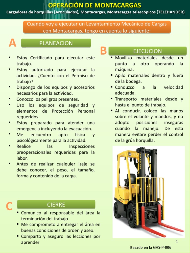Seguridad en Operación de Montacargas | PDF | Máquina elevadora ...