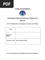 Comsats University: Lab # 01 Introduction To Development Tools and Lab Software