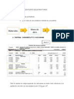 Análisis de Subpresupuesto de Estructuras