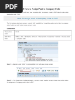 How To Assign Plant To Company Code in SAP