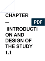 Iintroducti On and Design of The Study