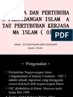 Malaysia Dan Pertubuha N Persidangan Islam A Tau Pertubuhan Kerjasa Ma Islam (Oic)