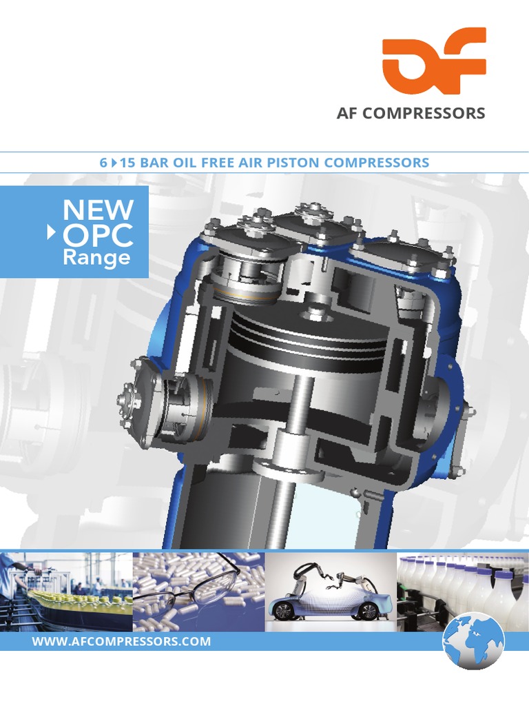 AF Oil-Free Piston Compressors Overview | PDF | Bearing (Mechanical ...