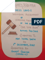 Business Laws-I Individual Assignment: Integrateb Bba-Mba