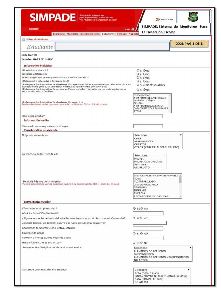 Formato Simpade 2021 para Plataforma PDF | PDF