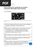 Instructions for using the on-board computer Mercedes-benz Actros-1