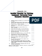 Detailed Checklist Horizontal Pump Baseplate Checklist: Rotating Equipment