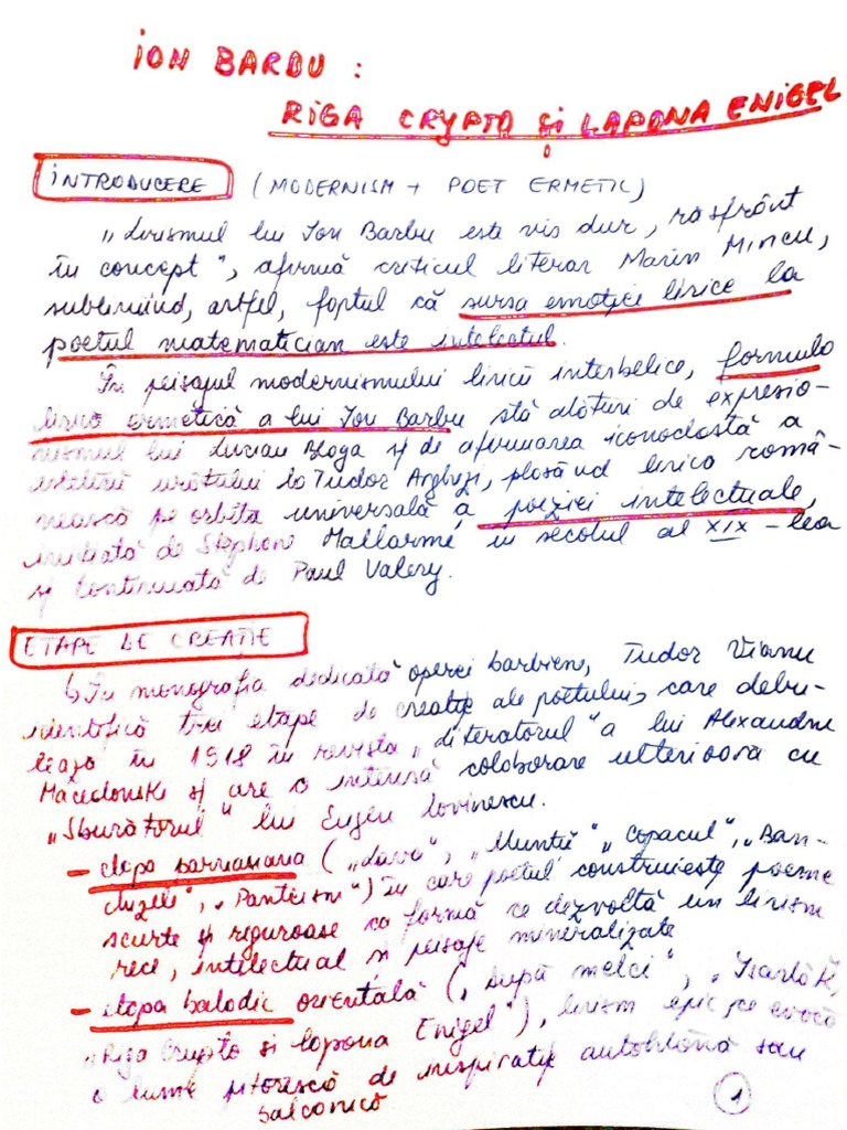 Ion Barbu Riga Crypto Si Lapona Enigel - Schema PDF | PDF