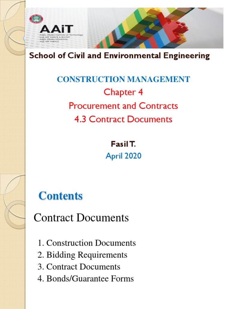 Contract Documents for Construction Projects | PDF | Specification ...